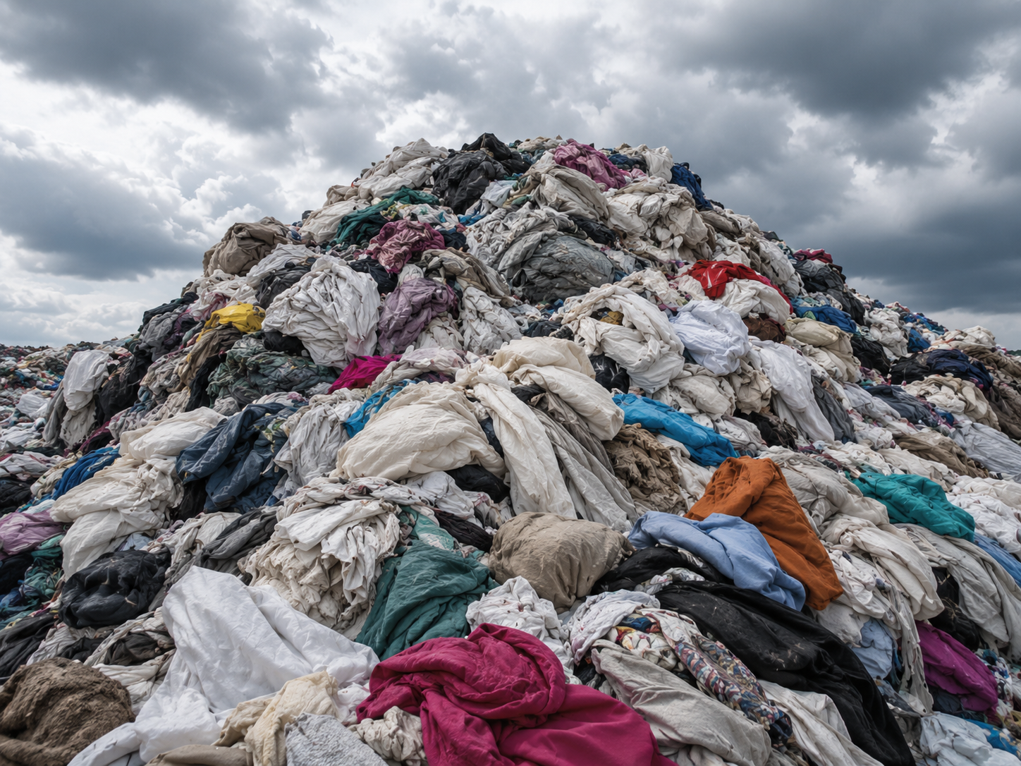 Landfill of clothes 