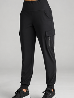 PAULA RYAN (Regular Length) Cuffed Cargo Pant - Black - Paula Ryan