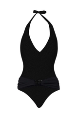 PAULA RYAN Deep V Belted Swimsuit