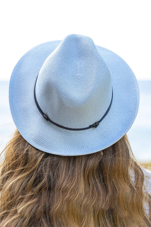 TRAVAUX EN COURS - Borsalino hat leather strap Ciel - Paula Ryan