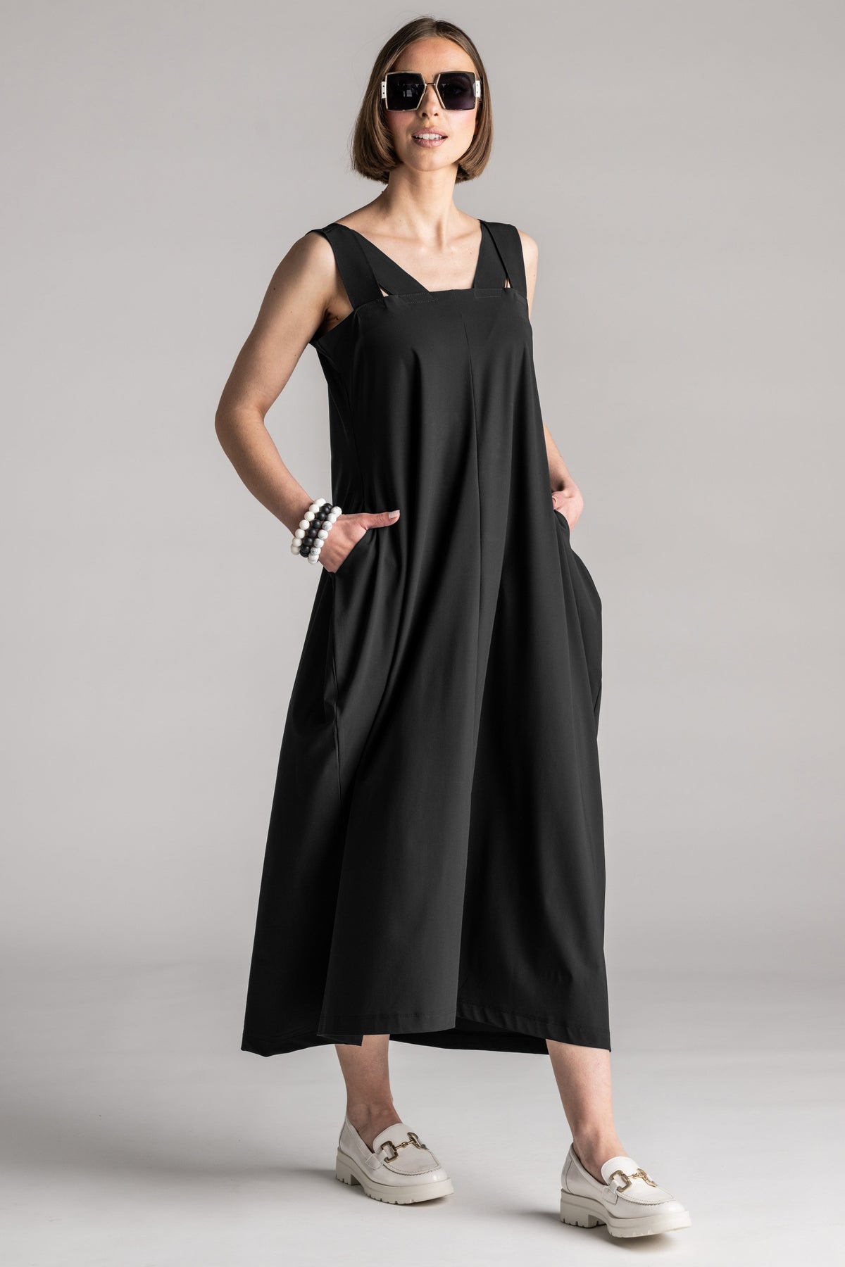 PAULA RYAN Reversible Dress Microjersey - Black - Paula Ryan