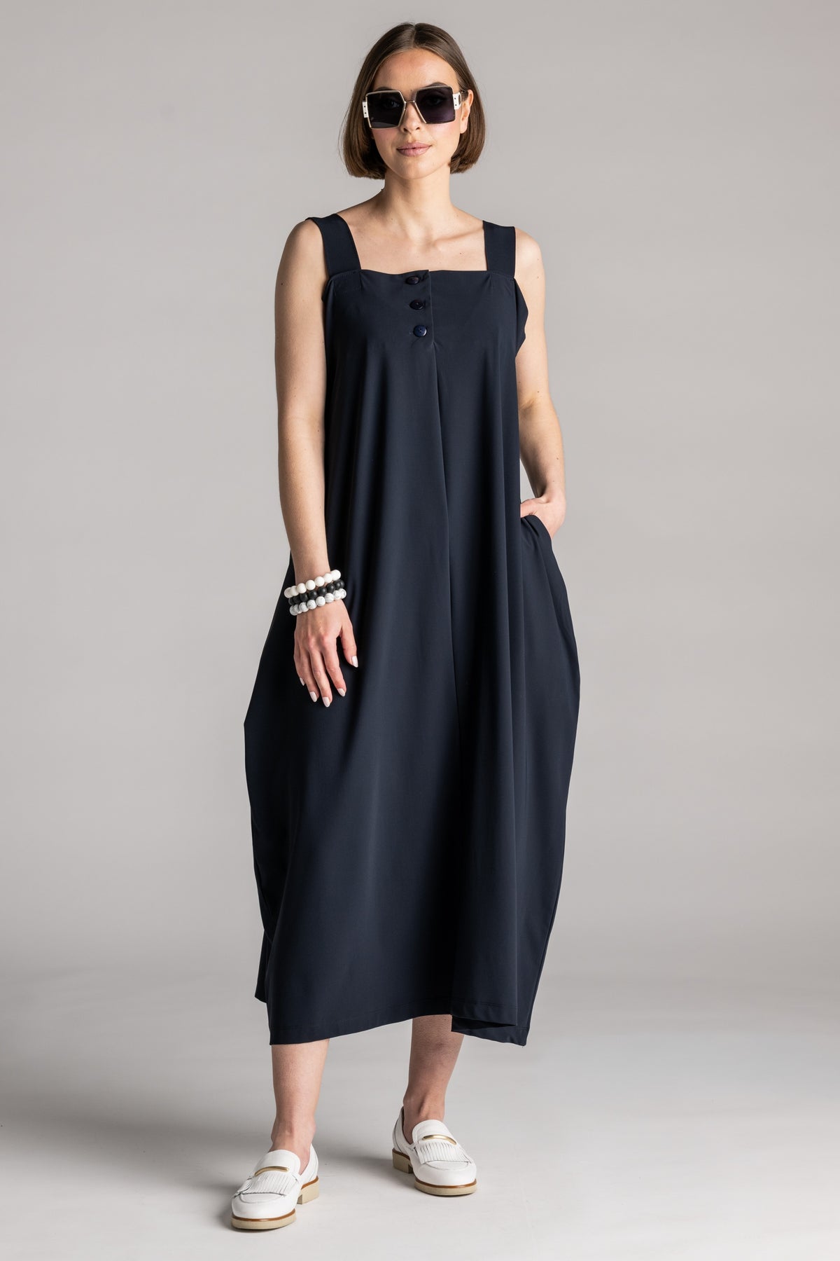 PAULA RYAN Reversible Dress Microjersey - Navy - Paula Ryan