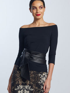 PAULA RYAN ESSENTIALS Off Shoulder ¾ Sleeve Top - MicroModal - Paula Ryan