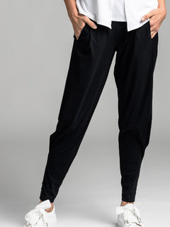 PAULA RYAN ESSENTIALS Ankle Pleat Basque Pant - Microjersey