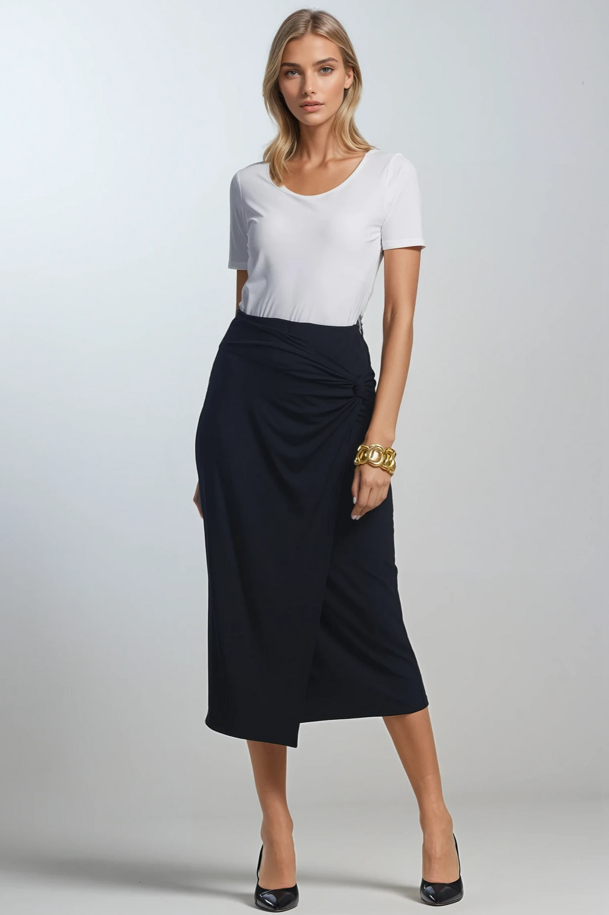 PAULA RYAN Scoop Neck Layering Body Tee - White Superfine Microjersey - Paula Ryan