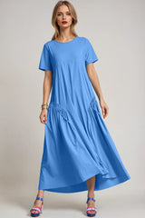 PAULA RYAN Arched Front Dress - Microjersey Cornflower