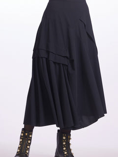 PAULA RYAN Deep Tuck Skirt - Navy - Paula Ryan