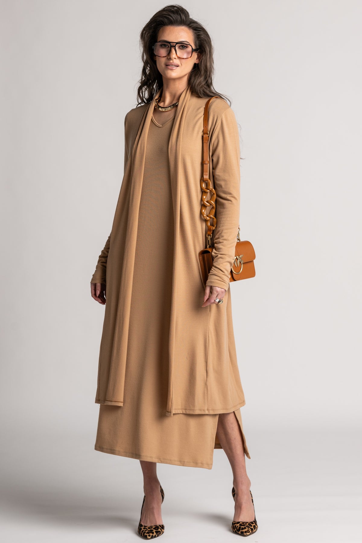 PAULA RYAN Long-line Duster Merino - Camel