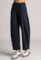 PAULA RYAN Side Zip Barrel Pant - Navy Roma