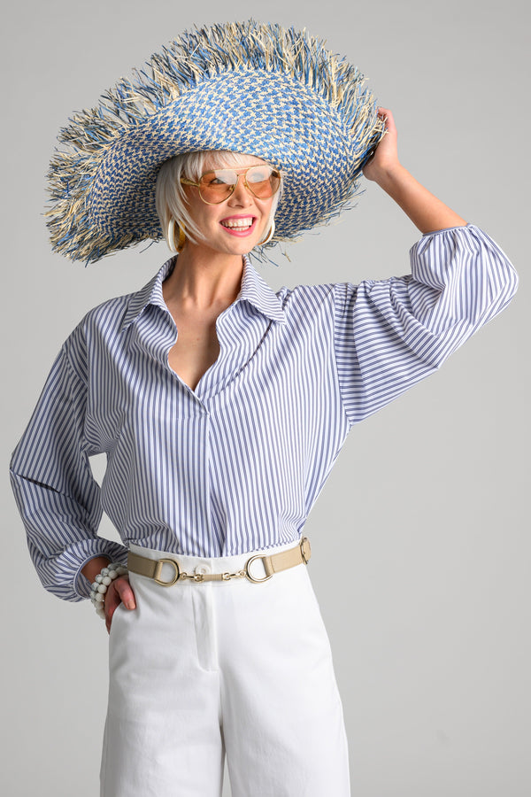 PAULA RYAN Ashford Shirt - Double Stripe Microjersey
