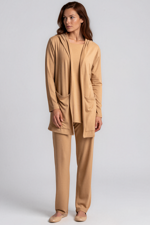 PAULA RYAN Straight Leg Lounge Pant - Merino Camel