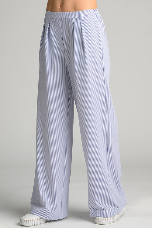 PAULA RYAN Wide Leg Pant - Single Stripe Microjersey - Paula Ryan