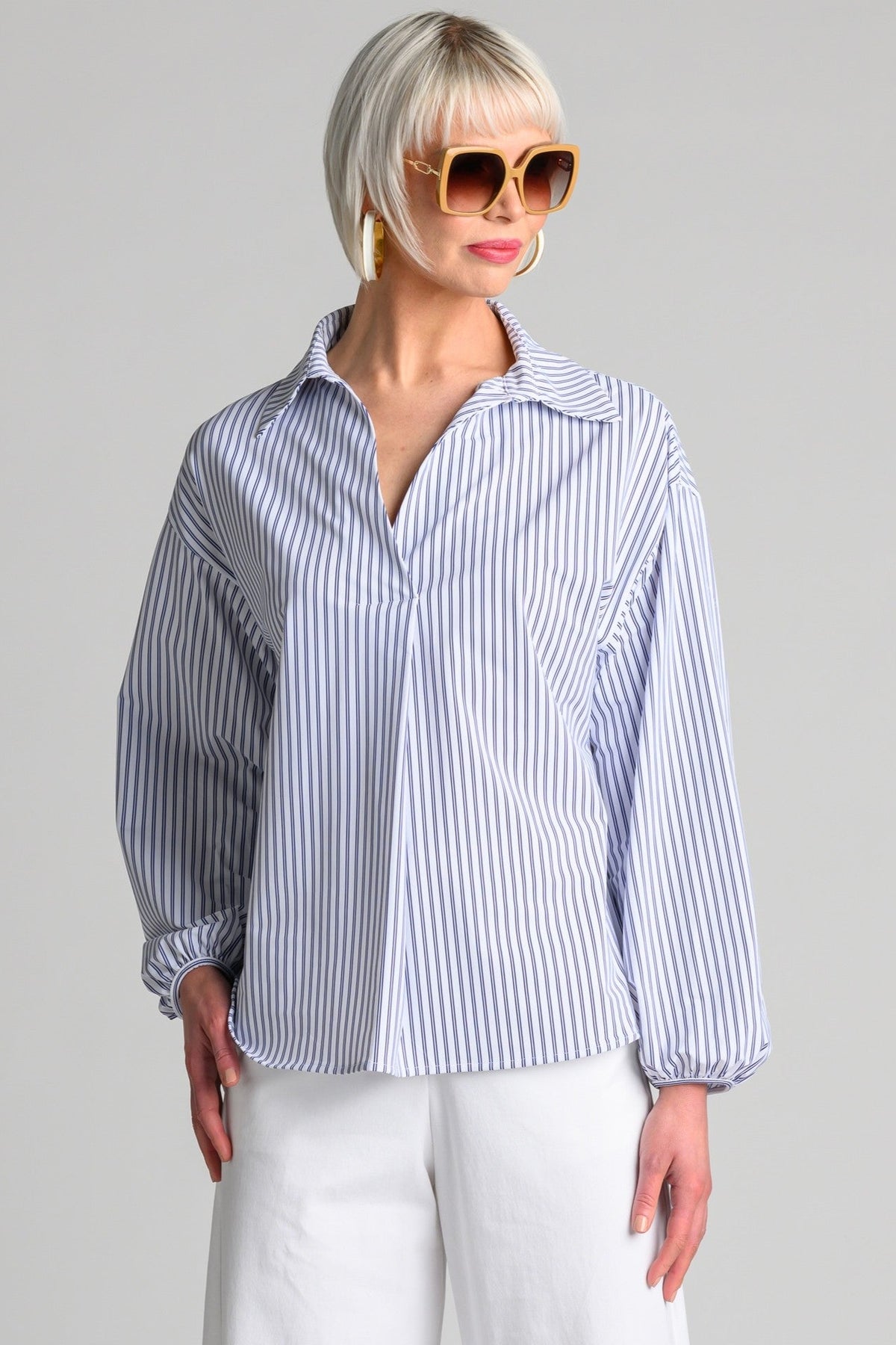 PAULA RYAN Ashford Top - Double Stripe Microjersey