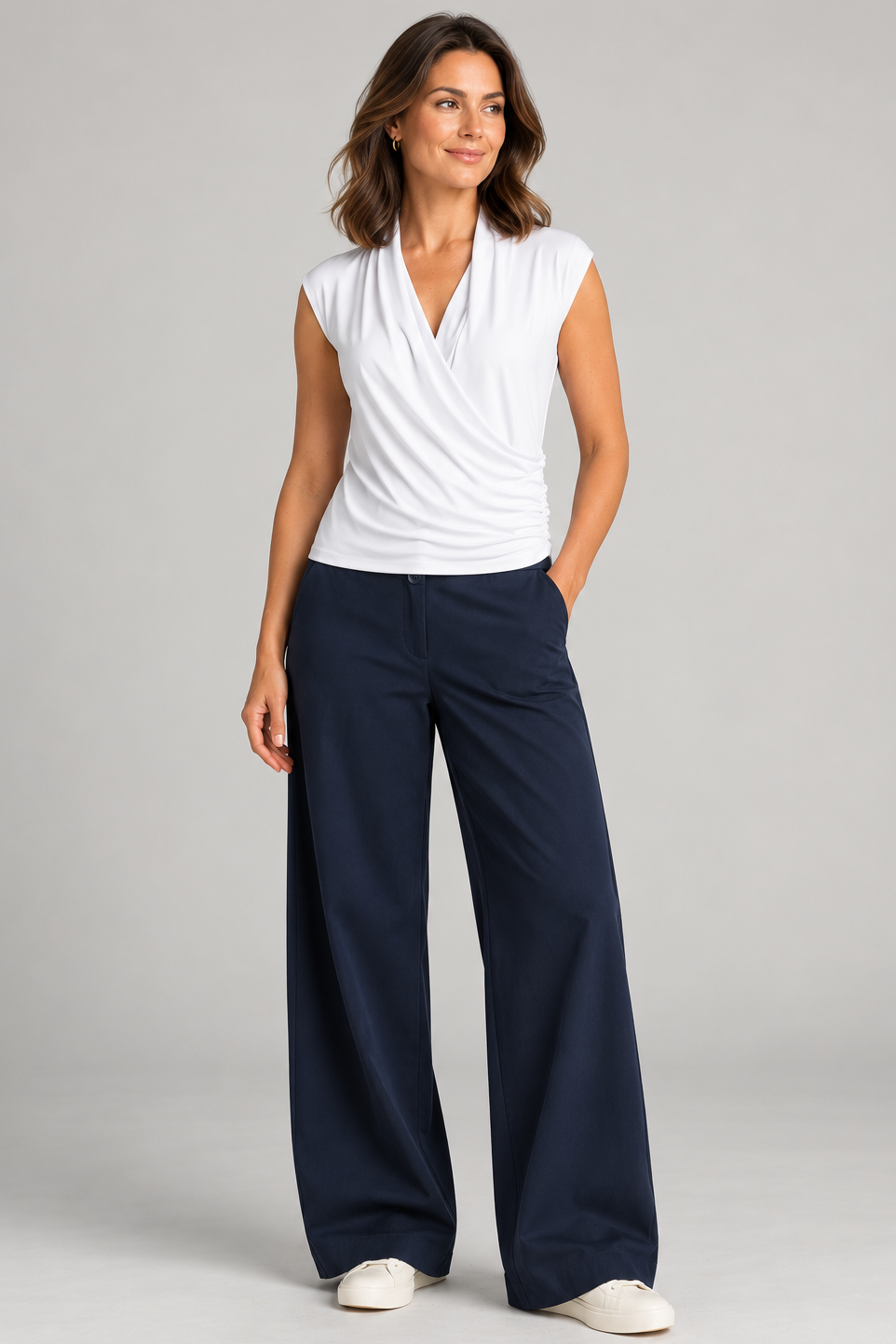 PAULA RYAN Sailor Pant - Navy Cotton Drill