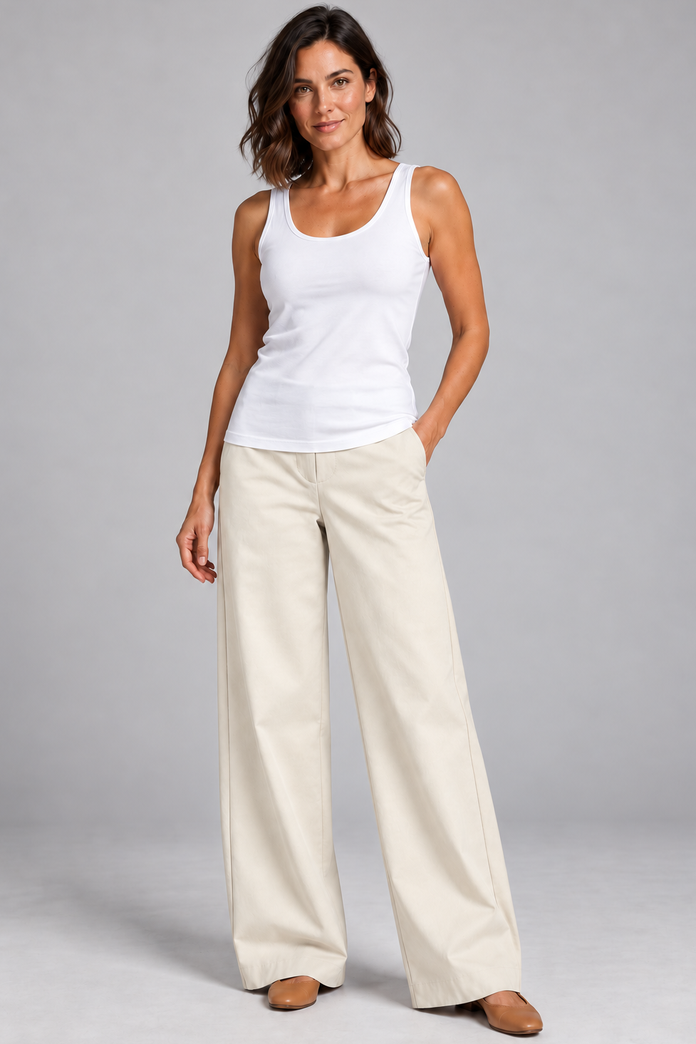 PAULA RYAN Sailor Pant - Sand Cotton Drill