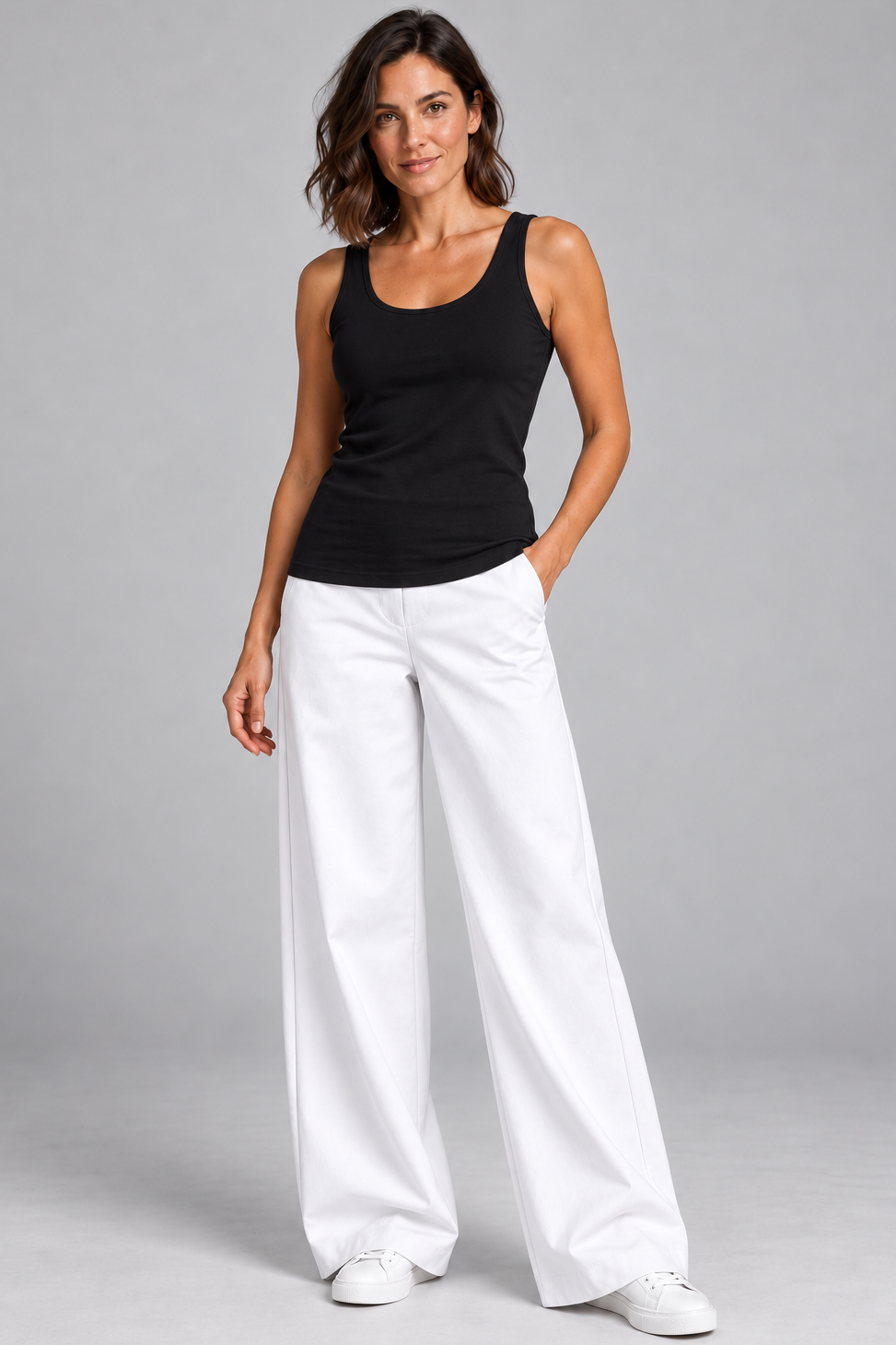 PAULA RYAN Sailor Pant - White Cotton Drill