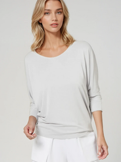 PAULA RYAN Batwing Top Modal Soft - Oyster - Paula Ryan