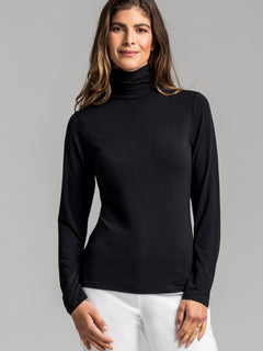 PAULA RYAN ESSENTIALS Slim Fit Long Sleeve Polo Neck Top - MicroModal - Paula Ryan
