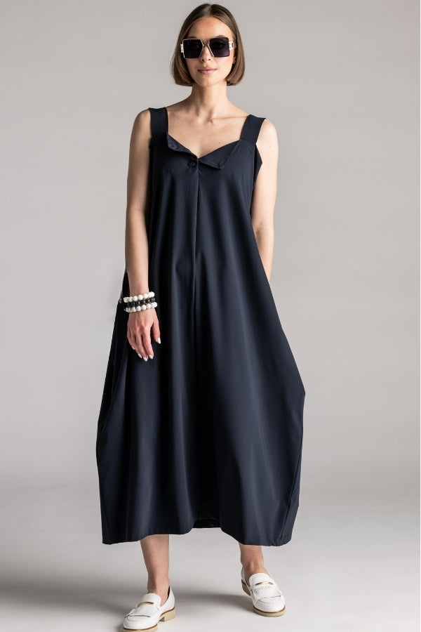 PAULA RYAN Reversible Dress Microjersey - Navy - Paula Ryan