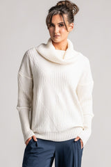 PAULA RYAN Diamond Ribbed Sweater - Merino Winter White