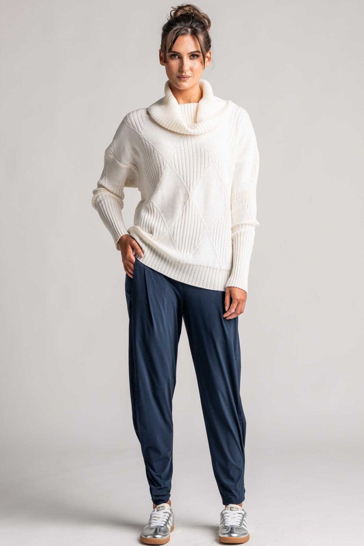 PAULA RYAN Diamond Rib Sweater - Merino Off White - Paula Ryan