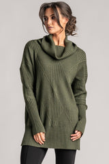 PAULA RYAN Diamond Rib Tunic - Merino Olive