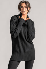 PAULA RYAN Diamond Rib Tunic - Merino Black