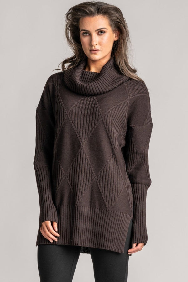 PAULA RYAN Diamond Rib Tunic - Merino Cocoa - Paula Ryan