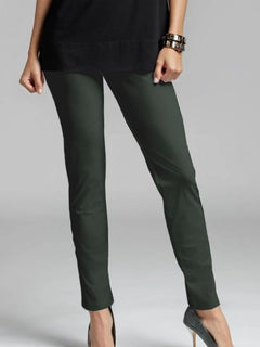 PAULA RYAN ESSENTIALS Waisted Cigarette Pant - Microjersey Khaki - Paula Ryan