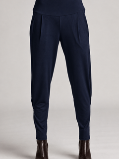 PAULA RYAN ESSENTIALS Ankle Pleat Merino Basque Pant - Navy