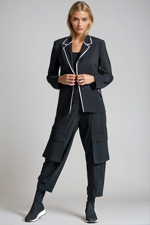 PAULA RYAN Wide Leg Kyoto Pant - Black - Paula Ryan