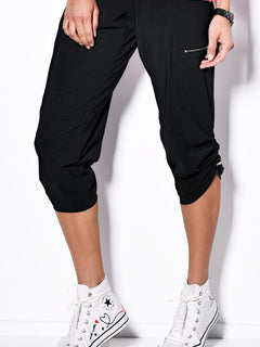PAULA RYAN Toggled Clam Digger - Microjersey - Black - Paula Ryan
