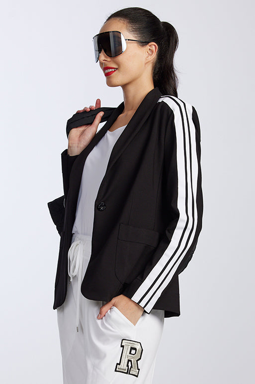 PAULA RYAN RELAXED Roma Weekend Blazer - Black/White PRE ORDER - Paula Ryan