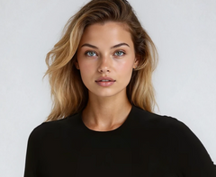 PAULA RYAN Slim Fit Long Sleeve Crew Neck Top - EcoVero Black