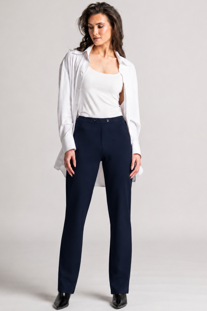 PAULA RYAN Tailored Pant - Roma Navy