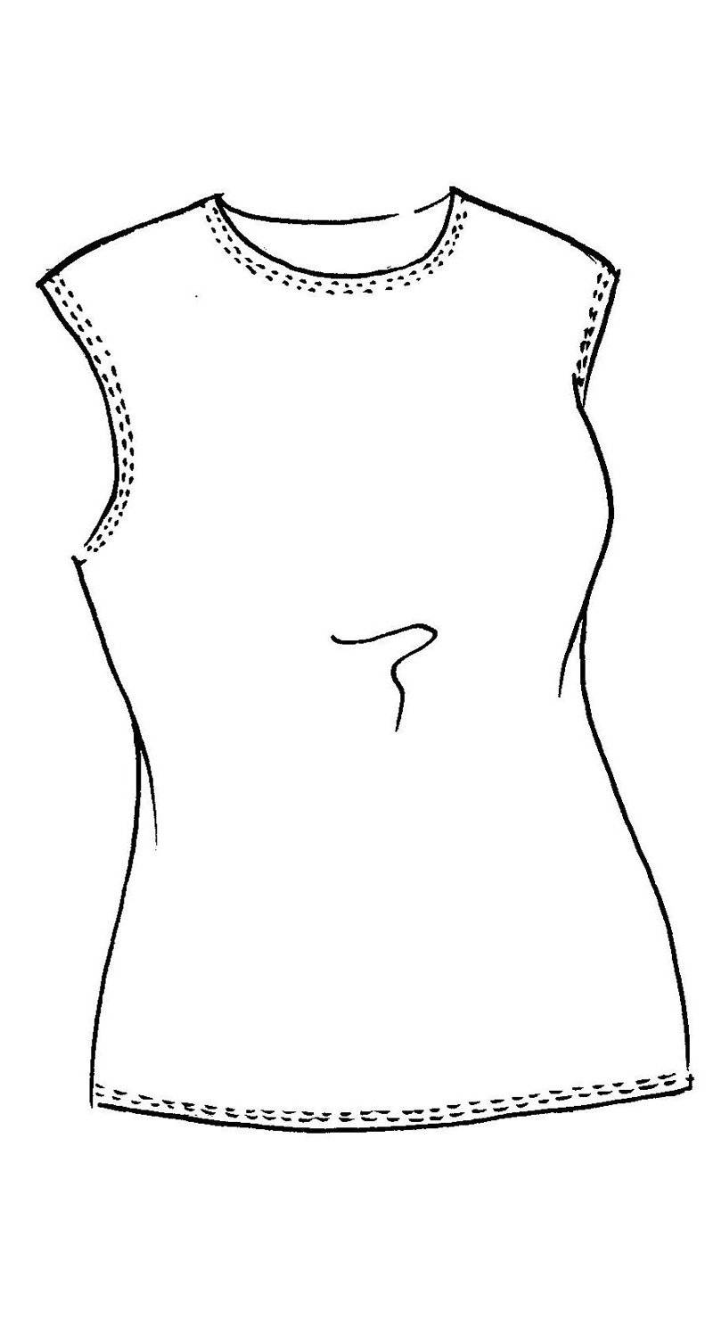 PAULA RYAN Easy Fit Cap Sleeve Crew Neck Top - technical drawing