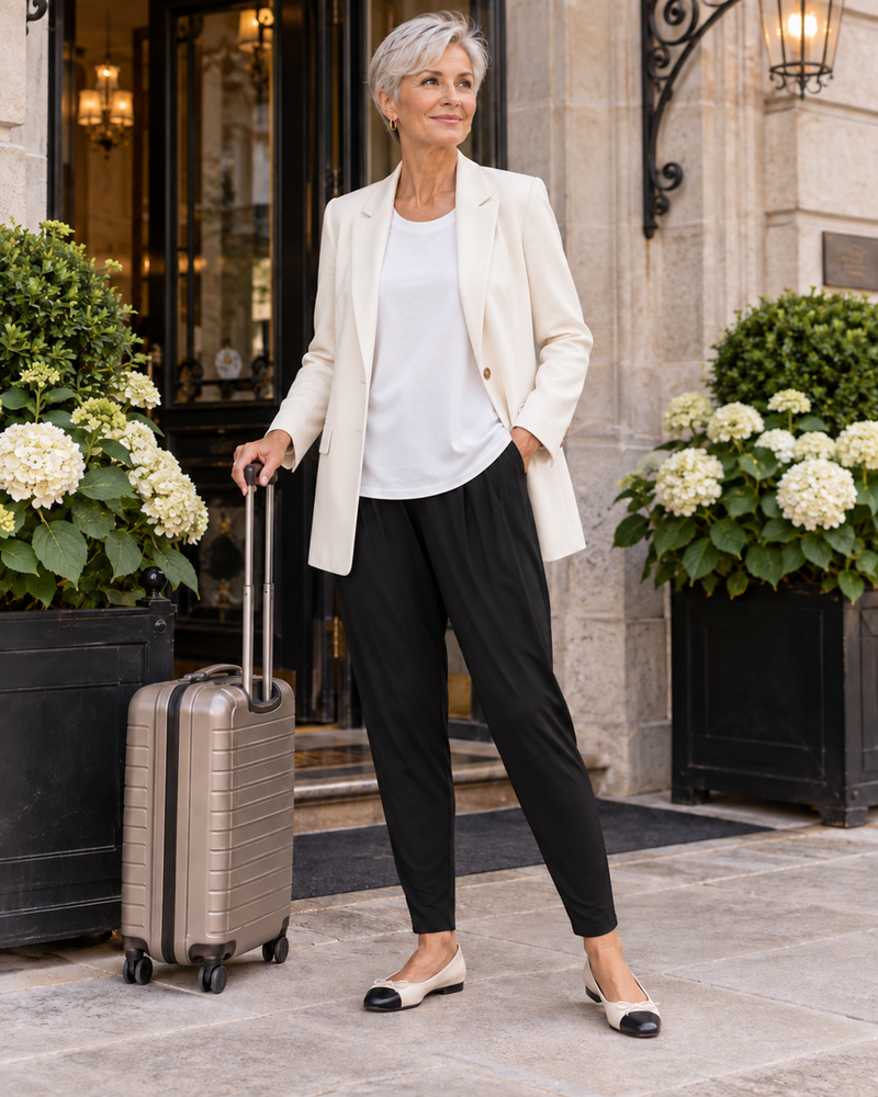 Paula Ryan Basque Pant travel styling